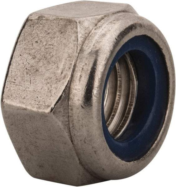 Value Collection - M12x1.75 Metric Coarse 316 & Austenitic Grade A4 Hex Lock Nut with Nylon Insert - 12mm High, Uncoated - Americas Industrial Supply