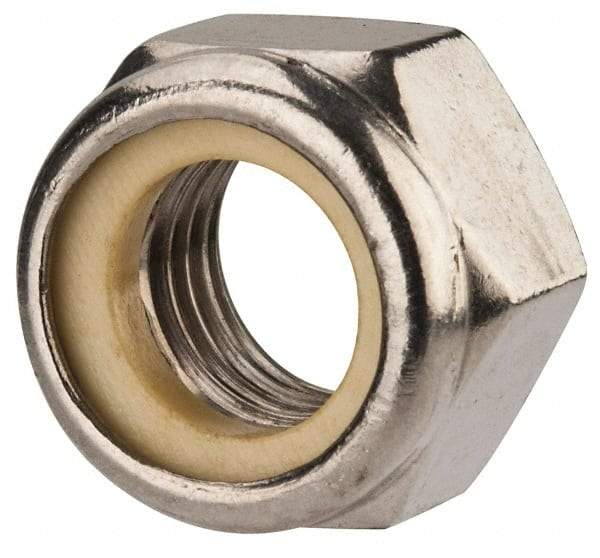 Value Collection - M16x2.00 Metric Coarse 316 & Austenitic Grade A4 Hex Lock Nut with Nylon Insert - 16mm High, Uncoated - Americas Industrial Supply