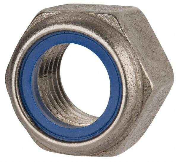 Value Collection - M22x2.50 Metric Coarse 316 & Austenitic Grade A4 Hex Lock Nut with Nylon Insert - 22mm High, Uncoated - Americas Industrial Supply