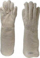 Jomac Products - Size L Unlined Terry Heat Resistant Glove - 19" OAL, Gauntlet Cuff - Americas Industrial Supply