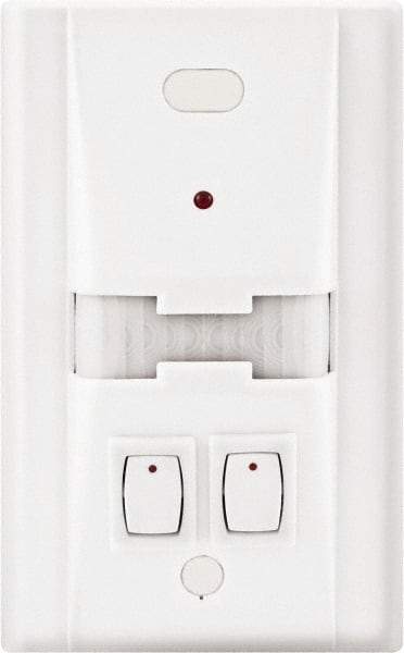 Hubbell Wiring Device-Kellems - 1,000 Square Ft. Coverage, Infrared Motion Sensor Wall Switch - 600 at 120 V Incandescent, 1,000 at 120 V and 1,800 at 277 V Fluorescent, 120 to 277 VAC, White - Americas Industrial Supply