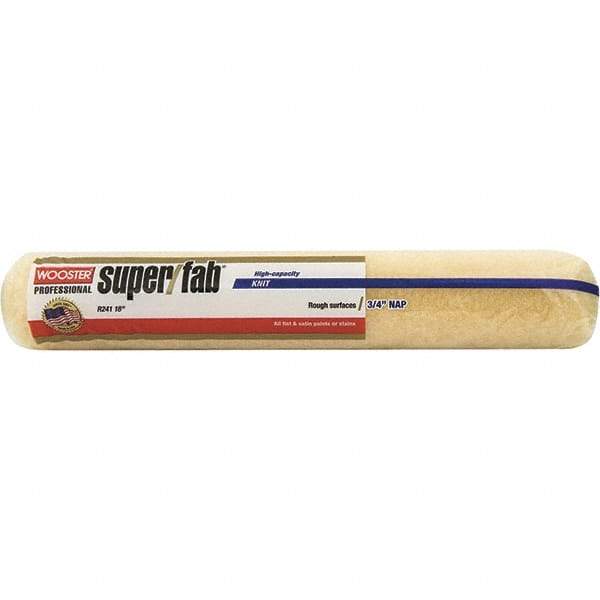 Wooster Brush - 3/4" Nap, 18" Wide Paint Roller - Semi-Rough to Rough Texture, Synthetic Knit - Americas Industrial Supply