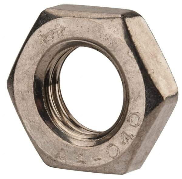 Value Collection - M14x2.00 Metric Coarse Stainless Steel Right Hand Hex Jam Nut - 22mm Across Flats, 7mm High, Uncoated - Americas Industrial Supply