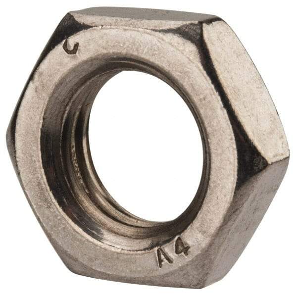 Value Collection - M16x2.00 Metric Coarse Stainless Steel Right Hand Hex Jam Nut - 24mm Across Flats, 8mm High, Uncoated - Americas Industrial Supply