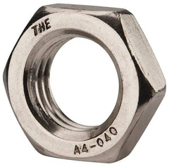 Value Collection - M20x2.50 Metric Coarse Stainless Steel Right Hand Hex Jam Nut - 30mm Across Flats, 10mm High, Uncoated - Americas Industrial Supply