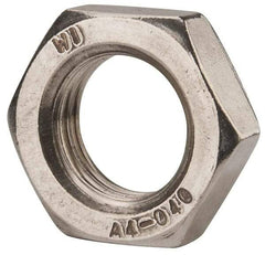 Value Collection - M22x2.50 Metric Coarse Stainless Steel Right Hand Hex Jam Nut - 32mm Across Flats, 11mm High, Uncoated - Americas Industrial Supply