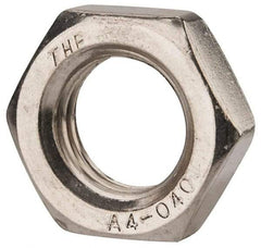 Value Collection - M24x3.00 Metric Coarse Stainless Steel Right Hand Hex Jam Nut - 36mm Across Flats, 12mm High, Uncoated - Americas Industrial Supply