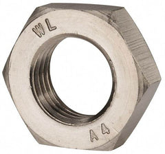 Value Collection - M27x3.00 Metric Coarse Stainless Steel Right Hand Hex Jam Nut - 41mm Across Flats, 13.5mm High, Uncoated - Americas Industrial Supply