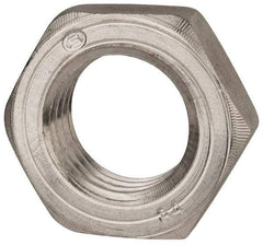 Value Collection - M36x4.00 Metric Coarse Stainless Steel Right Hand Hex Jam Nut - 55mm Across Flats, 18mm High, Uncoated - Americas Industrial Supply