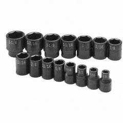 SK - 1/2" Drive Standard Impact Socket Set - 3/8 to 1-1/4", Inch Measurement Standard - Americas Industrial Supply