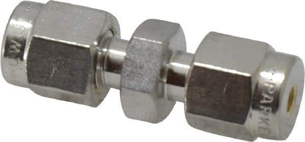 Parker - 1/8" OD, Stainless Steel Union - -425 to 1,200°F, 7/16" Hex, Comp x Comp Ends - Americas Industrial Supply