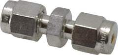Parker - 1/8" OD, Stainless Steel Union - -425 to 1,200°F, 7/16" Hex, Comp x Comp Ends - Americas Industrial Supply