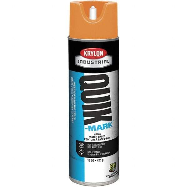 Krylon - 20 fl oz Orange Marking Paint - 664' Coverage at 1" Wide, Water-Based Formula - Americas Industrial Supply