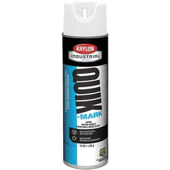 Krylon - 20 fl oz White Marking Paint - 600' Coverage at 1" Wide, Water-Based Formula - Americas Industrial Supply