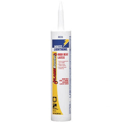 White Lightning - 10 oz Cartridge Red Acrylic & Latex Caulk - 1380°F Max Operating Temp - Americas Industrial Supply