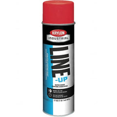 Krylon - 20 fl oz Red Striping Paint - 602' Coverage at 2" Wide, Water-Based Formula - Americas Industrial Supply