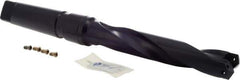 Allied Machine and Engineering - Series 2, 1 to 1-3/8" Diam, 4MT Taper Shank, Helical Flute Spade Drill - 5-3/8" Max Depth, 6-63/64" Body Length, 11-3/8" OAL, Standard Length, Through Coolant - Americas Industrial Supply