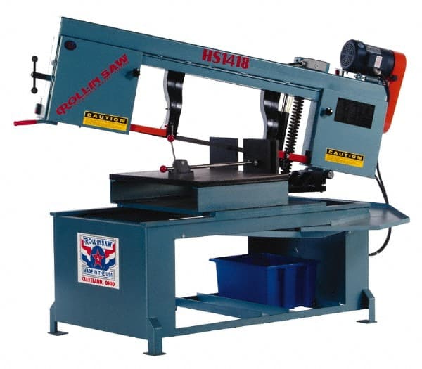 Horizontal Bandsaw: 14 x 14″ Rectangular, 14″ Round Capacity, Step Pulley Drive 220 & 440V, 2 hp, 3 Phase, Coolant System