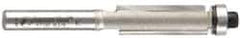 Amana Tool - 3/8" Cut Diam, 1" Length of Cut, 2 Flute Flush Trim Edge Profile Router Bit - Carbide-Tipped, 1/4" Shank Diam, 2-5/8" OAL, Uncoated - Americas Industrial Supply