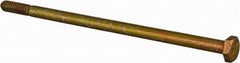 Made in USA - 1/4-20 UNC, 5-1/2" Length Under Head Hex Head Cap Screw - Partially Threaded, Grade 8 Alloy Steel, Zinc Yellow Dichromate Finish, 7/16" Hex - Americas Industrial Supply