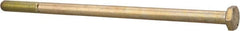 Made in USA - 1/4-28 UNF, 5" Length Under Head Hex Head Cap Screw - Partially Threaded, Grade 8 Alloy Steel, Zinc Yellow Dichromate Finish, 7/16" Hex - Americas Industrial Supply