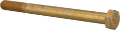 Made in USA - 5/16-24 UNF, 3-3/4" Length Under Head Hex Head Cap Screw - Partially Threaded, Grade 8 Alloy Steel, Zinc Yellow Dichromate Finish, 1/2" Hex - Americas Industrial Supply