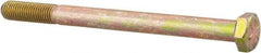 Made in USA - 5/16-24 UNF, 4" Length Under Head Hex Head Cap Screw - Partially Threaded, Grade 8 Alloy Steel, Zinc Yellow Dichromate Finish, 1/2" Hex - Americas Industrial Supply