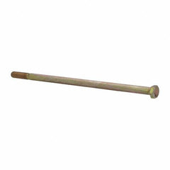 Made in North America - 3/8-16 UNC, 9" Length Under Head Hex Head Cap Screw - Partially Threaded, Grade 8 Alloy Steel, Zinc Yellow Dichromate Finish, 9/16" Hex - Americas Industrial Supply
