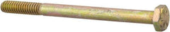 Made in North America - 3/8-16 UNC, 4-1/4" Length Under Head Hex Head Cap Screw - Partially Threaded, Grade 8 Alloy Steel, Zinc Yellow Dichromate Finish, 9/16" Hex - Americas Industrial Supply