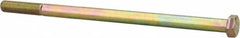 Made in USA - 3/8-24 UNF, 7" Length Under Head Hex Head Cap Screw - Partially Threaded, Grade 8 Alloy Steel, Zinc Yellow Dichromate Finish, 9/16" Hex - Americas Industrial Supply