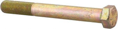 Made in USA - 7/16-20 UNF, 3-3/4" Length Under Head Hex Head Cap Screw - Partially Threaded, Grade 8 Alloy Steel, Zinc Yellow Dichromate Finish, 5/8" Hex - Americas Industrial Supply