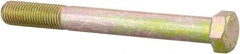 Value Collection - 7/16-20 UNF, 4" Length Under Head Hex Head Cap Screw - Partially Threaded, Grade 8 Alloy Steel, Zinc Yellow Dichromate Finish, 5/8" Hex - Americas Industrial Supply