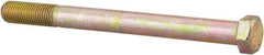 Made in North America - 7/16-20 UNF, 5" Length Under Head Hex Head Cap Screw - Partially Threaded, Grade 8 Alloy Steel, Zinc Yellow Dichromate Finish, 5/8" Hex - Americas Industrial Supply