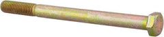 Made in USA - 1/2-13 UNC, 6-1/2" Length Under Head Hex Head Cap Screw - Partially Threaded, Grade 8 Alloy Steel, Zinc Yellow Dichromate Finish, 3/4" Hex - Americas Industrial Supply