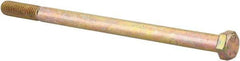 Made in North America - 1/2-13 UNC, 8-1/2" Length Under Head Hex Head Cap Screw - Partially Threaded, Grade 8 Alloy Steel, Zinc Yellow Dichromate Finish, 3/4" Hex - Americas Industrial Supply