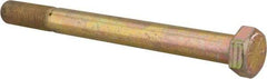 Made in North America - 1/2-20 UNF, 5-1/2" Length Under Head Hex Head Cap Screw - Partially Threaded, Grade 8 Alloy Steel, Zinc Yellow Dichromate Finish, 3/4" Hex - Americas Industrial Supply