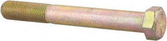 Made in USA - 9/16-18 UNF, 4-1/2" Length Under Head Hex Head Cap Screw - Partially Threaded, Grade 8 Alloy Steel, Zinc Yellow Dichromate Finish, 13/16" Hex - Americas Industrial Supply