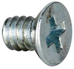 Value Collection - #4-40 UNC, 3/16" OAL Phillips Drive Machine Screw - Flat Undercut Head, Grade J82 Steel, Zinc-Plated Finish, Without Washer - Americas Industrial Supply
