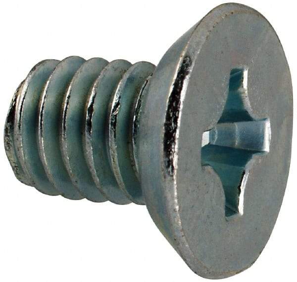 Value Collection - 5/16-18 UNC, 1/2" OAL Phillips Drive Machine Screw - Flat Undercut Head, Grade J82 Steel, Zinc-Plated Finish, Without Washer - Americas Industrial Supply