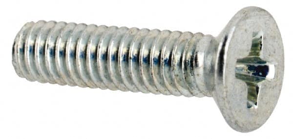 Value Collection - M2.5x0.45 Metric Coarse, 10mm OAL Phillips Drive Machine Screw - Flat Head, Grade 4.8 Steel, Zinc-Plated Finish, Without Washer - Americas Industrial Supply
