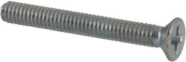 Value Collection - M2.5x0.45 Metric Coarse, 20mm OAL Phillips Drive Machine Screw - Flat Head, Grade 4.8 Steel, Zinc-Plated Finish, Without Washer - Americas Industrial Supply