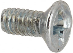 Value Collection - M2.5x0.45 Metric Coarse, 6mm OAL Phillips Drive Machine Screw - Flat Head, Grade 4.8 Steel, Zinc-Plated Finish, Without Washer - Americas Industrial Supply
