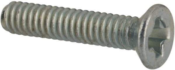 Value Collection - M2x0.40 Metric Coarse, 10mm OAL Phillips Drive Machine Screw - Flat Head, Grade 4.8 Steel, Zinc-Plated Finish, Without Washer - Americas Industrial Supply