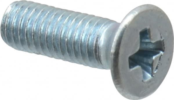 Value Collection - M3x0.50 Metric Coarse, 10mm OAL Phillips Drive Machine Screw - Flat Head, Grade 4.8 Steel, Zinc-Plated Finish, Without Washer - Americas Industrial Supply