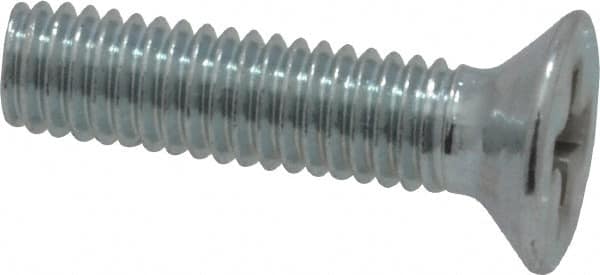Value Collection - M3x0.50 Metric Coarse, 12mm OAL Phillips Drive Machine Screw - Flat Head, Grade 4.8 Steel, Zinc-Plated Finish, Without Washer - Americas Industrial Supply
