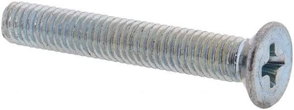 Value Collection - M3x0.50 Metric Coarse, 20mm OAL Phillips Drive Machine Screw - Flat Head, Grade 4.8 Steel, Zinc-Plated Finish, Without Washer - Americas Industrial Supply