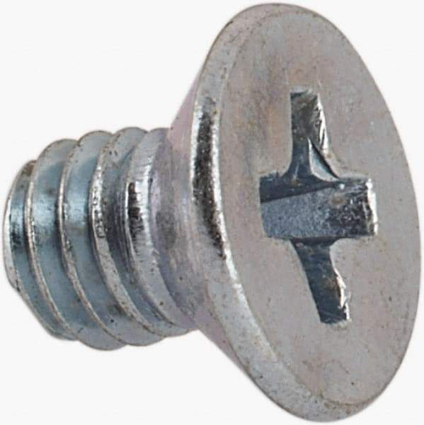 Value Collection - M3x0.50 Metric Coarse, 4mm OAL Phillips Drive Machine Screw - Flat Head, Grade 4.8 Steel, Zinc-Plated Finish, Without Washer - Americas Industrial Supply