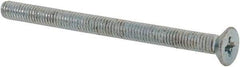 Value Collection - M3x0.50 Metric Coarse, 40mm OAL Phillips Drive Machine Screw - Flat Head, Grade 4.8 Steel, Zinc-Plated Finish, Without Washer - Americas Industrial Supply