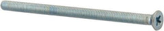Value Collection - M3x0.50 Metric Coarse, 50mm OAL Phillips Drive Machine Screw - Flat Head, Grade 4.8 Steel, Zinc-Plated Finish, Without Washer - Americas Industrial Supply