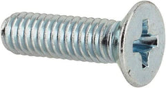 Value Collection - M4x0.70 Metric Coarse, 14mm OAL Phillips Drive Machine Screw - Flat Head, Grade 4.8 Steel, Zinc-Plated Finish, Without Washer - Americas Industrial Supply